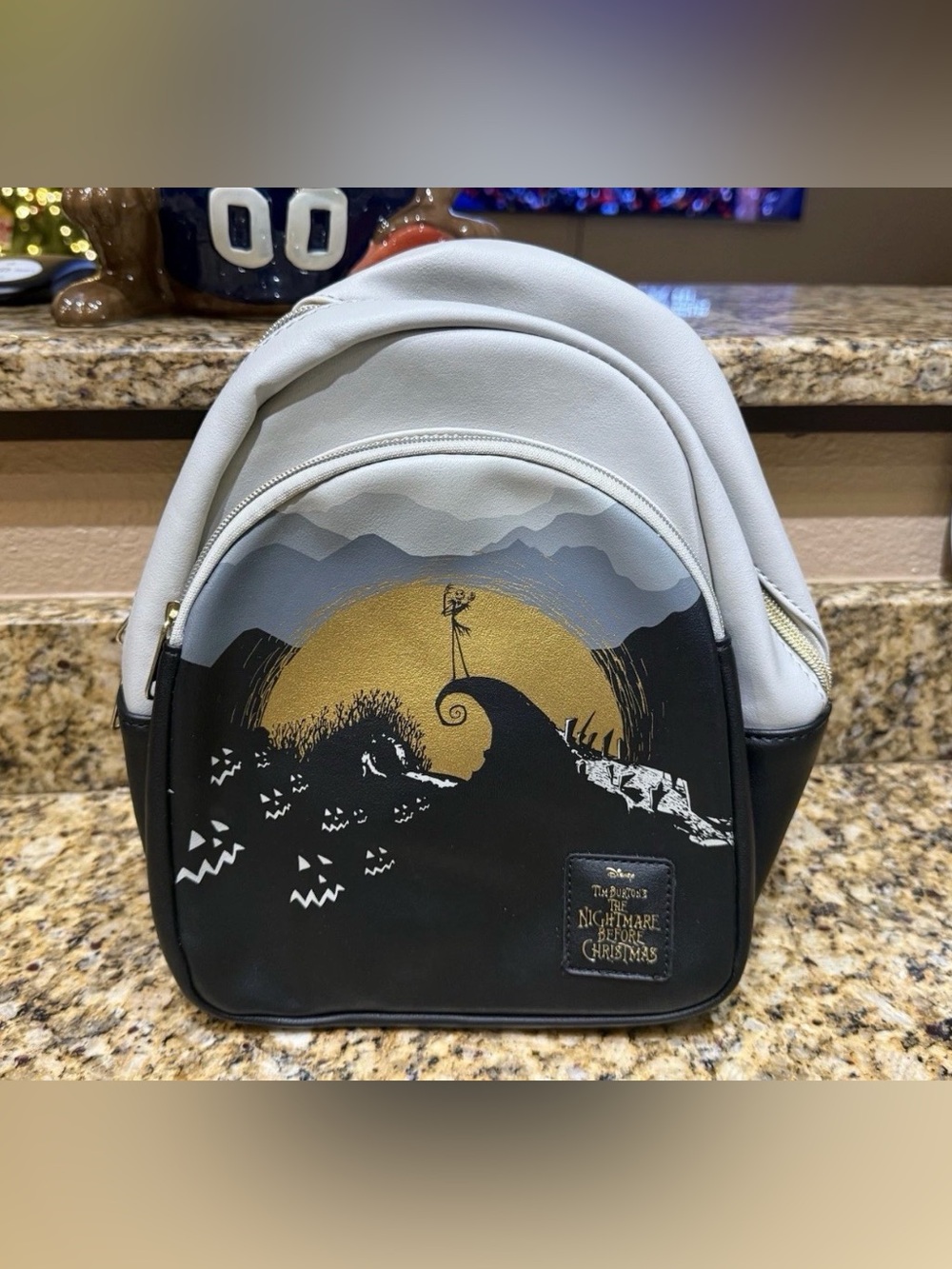 New Loungefly Disney Nightmare Before Christmas Golden Moon Mini Backpack